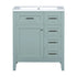 30 inch green bathroom vanity front view | Ace Decor
