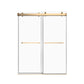 Gorgeous Single Sliding Frameless Shower Door With 3/8 Inch Clear Glass color:brushed gold