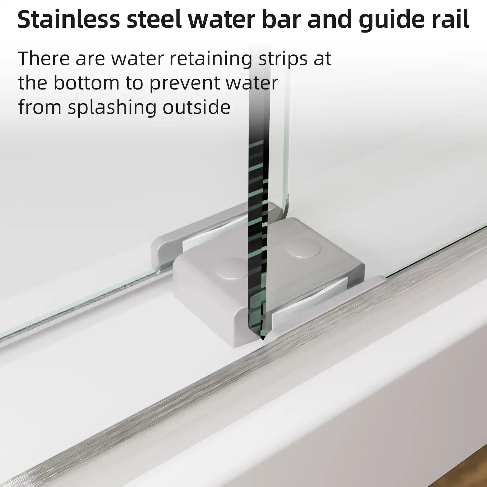 Semi-Frameless glass Shower door color:brushed nickel