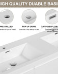 47/59" Modern Floating Bathroom Vanity with Resin Top Basin color: White | sink: Double