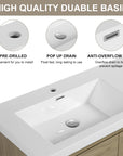 47/59" Modern Floating Bathroom Vanity with Resin Top Basin color: Oak | sink: Double