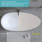 59" Matte White Egg-Shaped Resin Stone Freestanding Tub with Overflow & Pop-Up Drain – Stylish Solid Surface for Modern Bathrooms color: Matte White