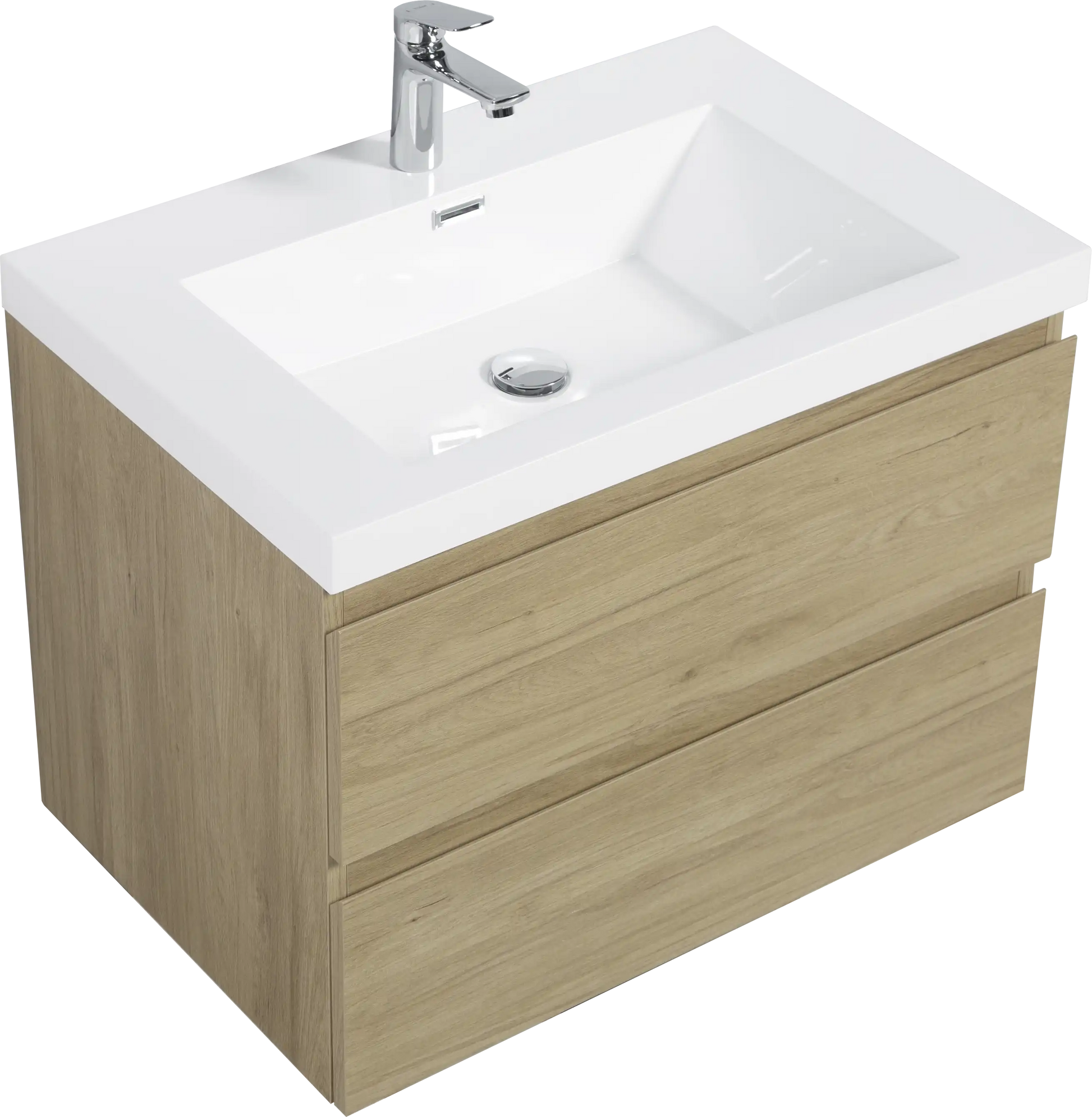 Floating Bathroom Vanity with Resin Top Basin & Soft Close Drawers - Modern Wall-Mounted Storage Cabinet color: Black