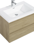 Floating Bathroom Vanity with Resin Top Basin & Soft Close Drawers - Modern Wall-Mounted Storage Cabinet color: Black