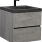 Floating Bathroom Vanity with Quartz Sand Basin and Soft Close Drawers color: Grey