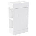 Avenra Series 18.6" Classic White Bathroom Vanity Cabinet with Sink And Two-tier Shelf