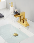 Aurora Series Widespread Bathroom Sink Faucet in Brushed Gold