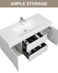 47/59" Modern Floating Bathroom Vanity with Resin Top Basin color: White | sink: single