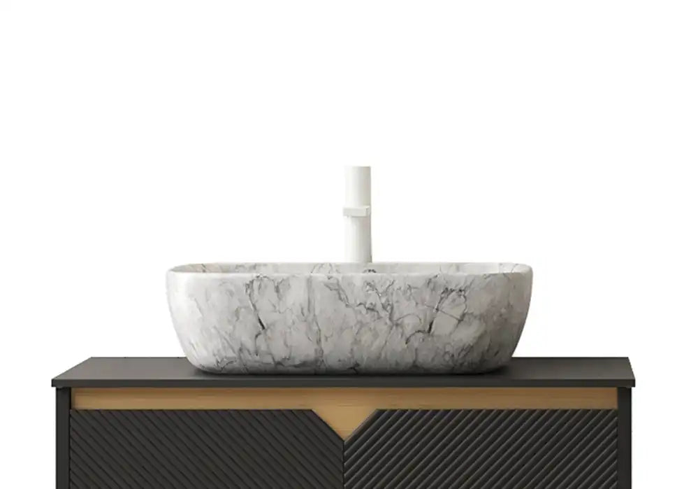 19 inch marble-look sink for bathroom on modern vanity | Ace Decor