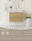Oakmere Series 30" Natural Oak Bathroom Floating Vanity with Resin Sink & 2 Soft-Close Drawers