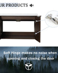 Monterey Series 72" Double Floating Bathroom Vanity in California Walnut with Side Cabinet and Integrated Sink