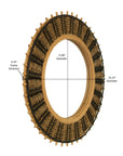 Side view of the 23-inch bamboo mirror showing frame thickness and inner diameter | Ace Decor