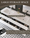 71 inch bathroom vanity with large storage drawers and U-shaped drain design | Ace Decor