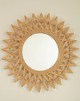 24-inch bamboo bathroom mirror with handcrafted sunburst design | Ace Decor