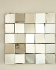 Front view of 24-inch modern entryway mirror and bench decorative cube wall mirror | Ace Decor