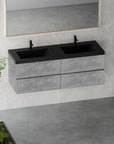 Top view of 60 x 19 grey floating vanity used in industrial bathroom vanity ideas | Ace Decor