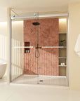 ACE DECOR French Style Sliding Glass Shower Doors color:brushed nickel