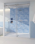 Bypass Barn Shower Door color:brushed nickel