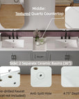 Elysian 84" Freestanding Bathroom Vanity with Double Sinks – Grey