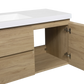 Modern Floating Bathroom Vanity with Resin Top Basin & Soft Close Drawers - Wall-Mounted Storage Cabinet color: Oak