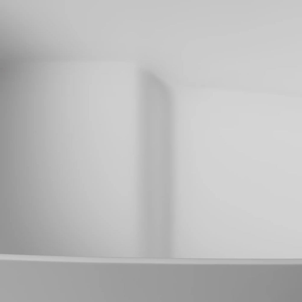 Close-up of the built-in seat in the 51" white Japanese style soaking tub, highlighting its seamless, ergonomic design.