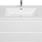 Floating Bathroom Vanity with Resin Top Basin & Soft Close Drawers - Modern Wall-Mounted Storage Cabinet color: White