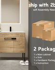 36" freestanding 36 inch bathroom vanity shipped in two boxes with cabinet and sink for self-assembly | Ace Decor