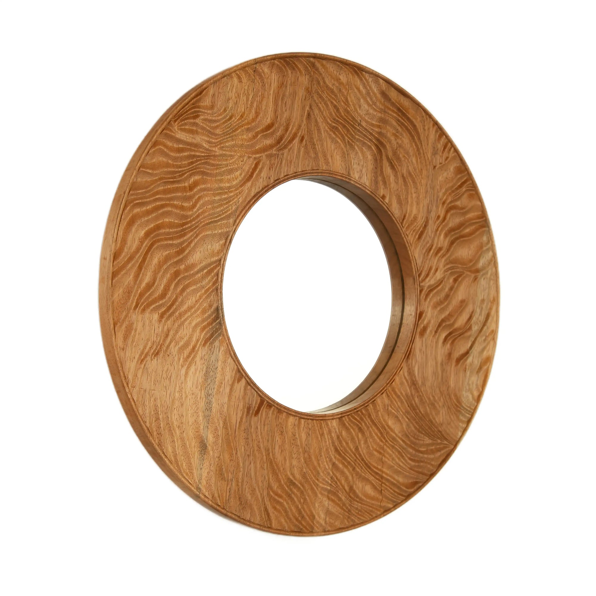 Eon Series 24&quot; Round Rosewood Bathroom Decorative Wall Mirror