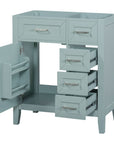 bathroom cabinet with drawers color:green