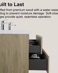 71 X 20 Modern Floating Double Sink Bathroom Vanity - Wall Mounted Storage Cabinet color: Oak