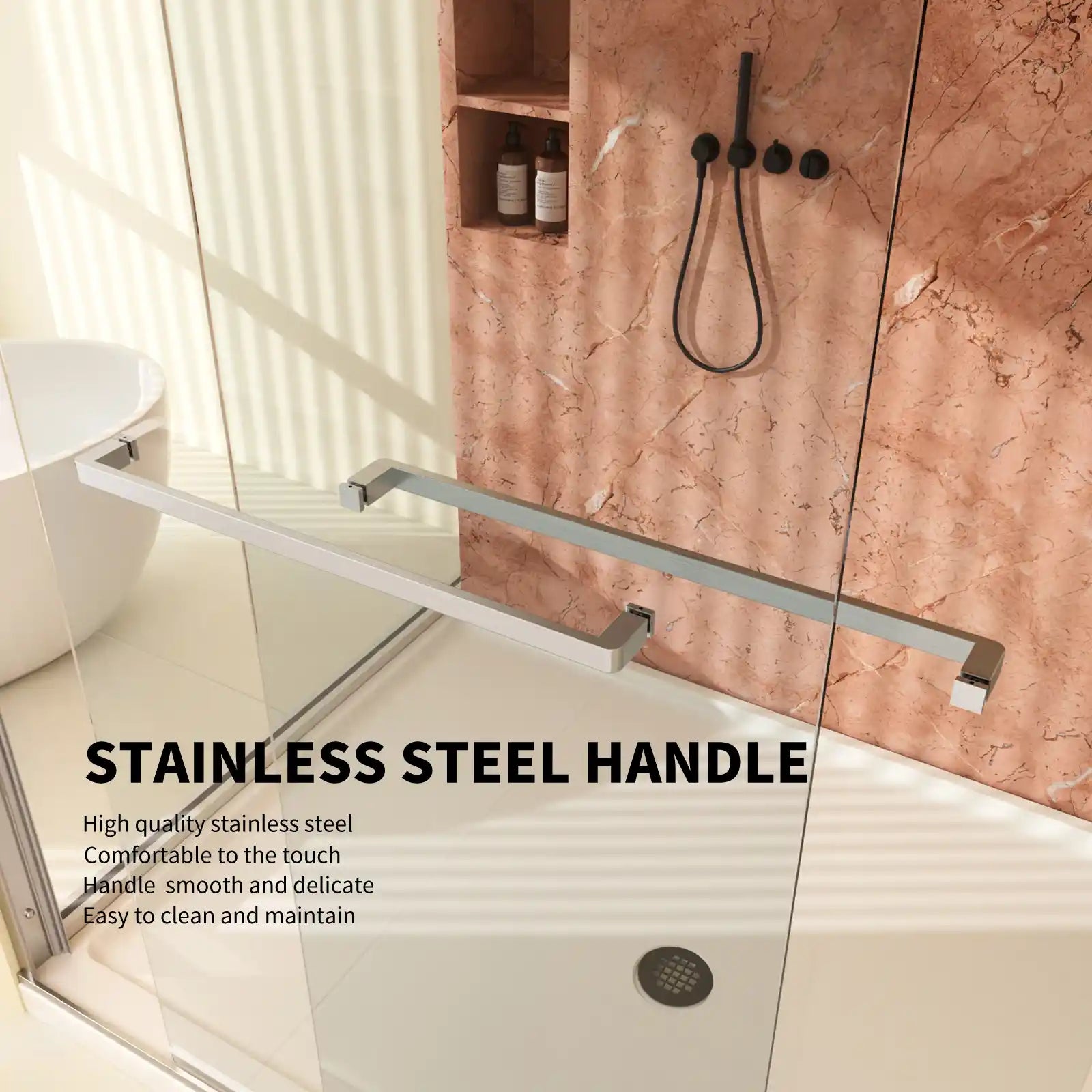 Sliding Glass Shower Doors Semi-Frameless color: Brushed Nickel