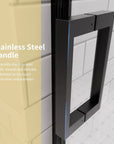 ACE DECOR Frameless Sliding Shower Doors color:Matte Black