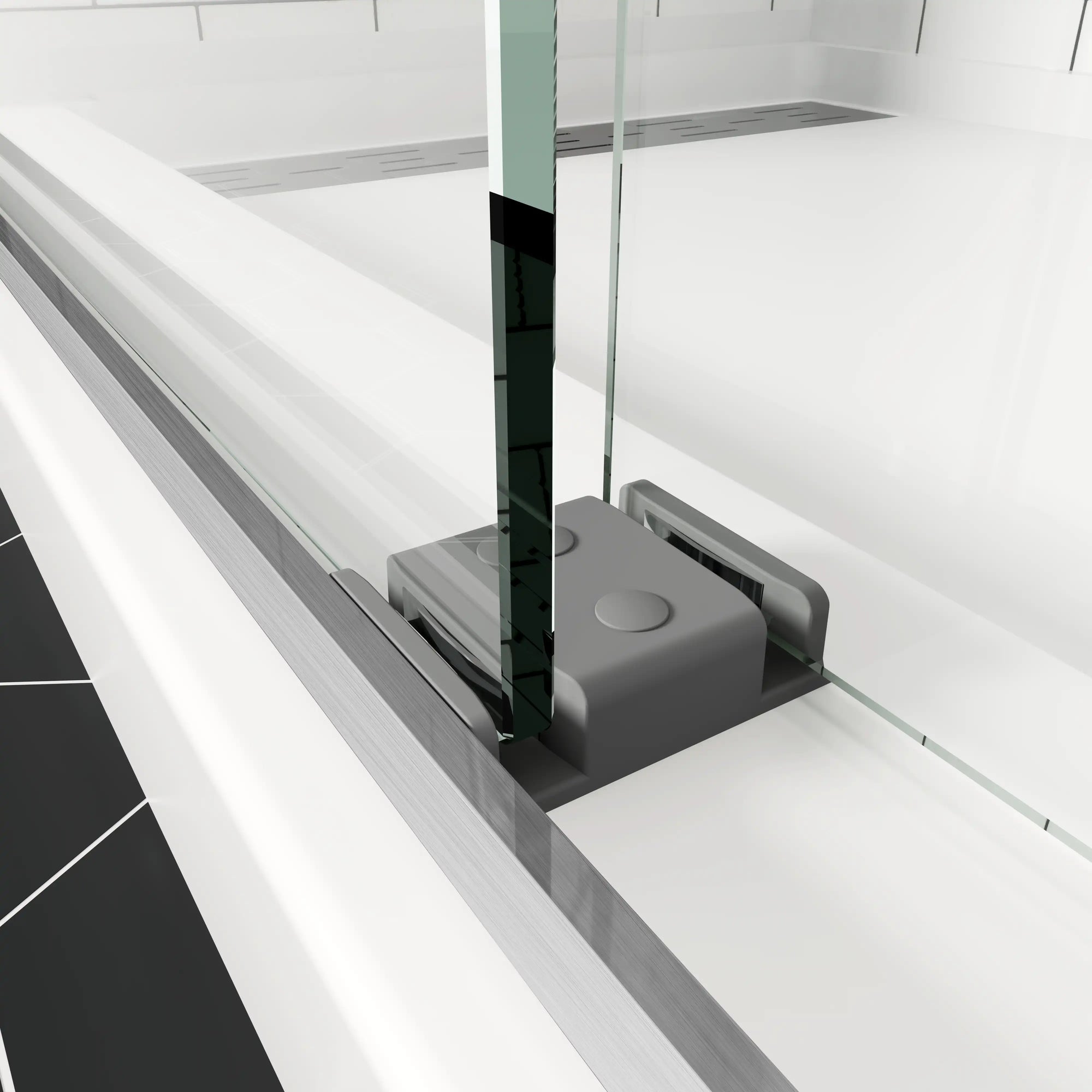 60&quot; x 74&quot; Sliding Semi-Frameless Glass Shower Doors in Brushed Nickel - 8mm Thick, Bypass Entry