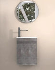 16" Birch Floating Bathroom Vanity with Resin Sink and Soft Close Doors color: Grey