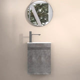 16" Birch Floating Bathroom Vanity with Resin Sink and Soft Close Doors color: Grey