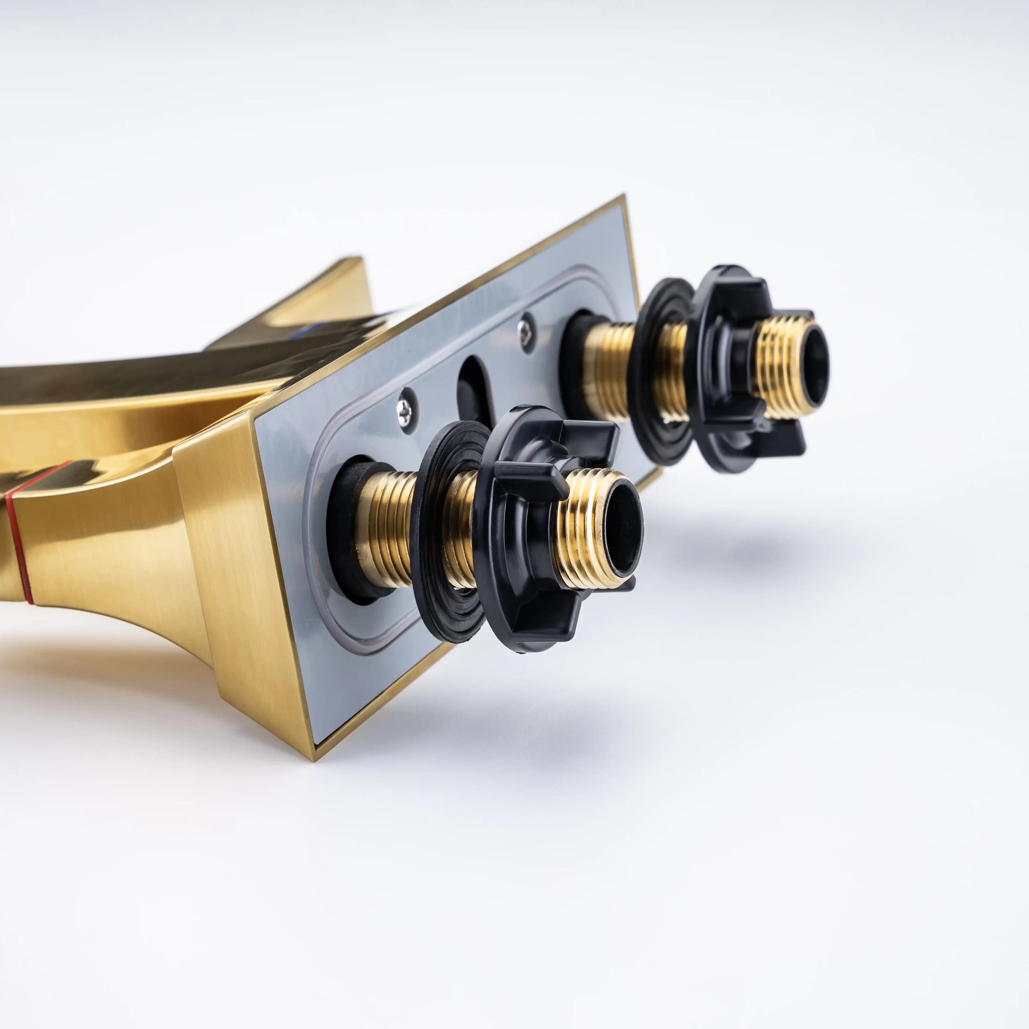 Aurora Series Widespread Bathroom Sink Faucet in Brushed Gold
