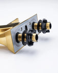 Aurora Series Widespread Bathroom Sink Faucet in Brushed Gold