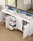 Elysian 84" Freestanding Bathroom Vanity with Double Sinks – White