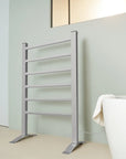 Silver Electric Heated Towel Rack - Wall-Mounted Towel Warmer with 6 Stainless Steel Bars color: Silver