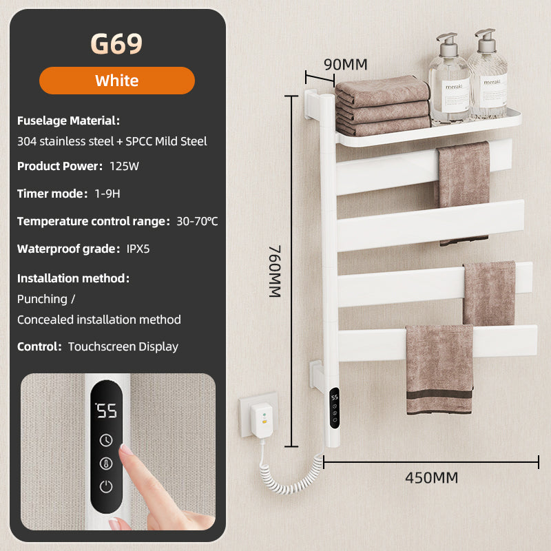 18&quot; X 30&quot; Intelligent Rotating Heated Towel Rack - Energy-Efficient &amp; Safe