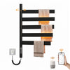 Velin Series 18" x 27" Smart Electric Towel Rack with 5 Rotating Flat Bars, LED Touch Control & Remote App – Black