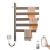 Velin Series 18" x 27" Smart Electric Towel Rack with 5 Rotating Flat Bars, LED Touch Control & Remote App – Gray