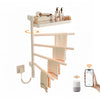 Cylion Series 18" x 27" Heated Towel Rack with 180° Rotating Shelf & Bars, Wi-Fi Timer – White