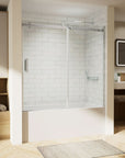 Frameless Bathtub Sliding shower Doors color:Chrome