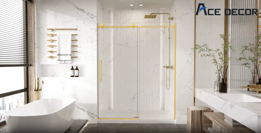 Orris-S frameless single-sliding shower door installation demonstration | Ace Decor