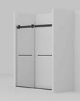 Vantelle-S Series 48" x 74" Frameless Double Sliding Shower Door with Soft-Close in Matte Black