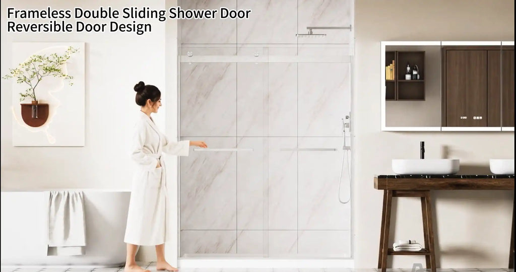 Ace Decor 2712B Vantelle-X sliding shower door showcased in a modern bathroom
