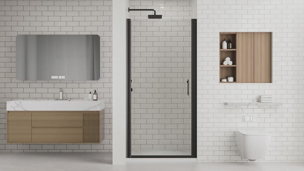 P103 Zerra Semi-Frameless Pivot Shower Door Showcase Video