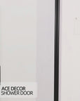 ACE DECOR pivot Shower door for small Bathroom color:Matte Black