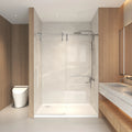 44-48" x 76" H Frameless Sliding Bathtub Door, Tub Shower Door, 5/16" (8mm) Clear Tempered Glass, Stainless Steel Frame,Brushed Nickel